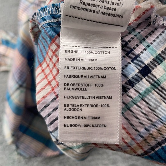 Untuckit Shirt Womens Medium Plaid Ruffle Collar Button Up Margot Casual - Picture 10 of 11